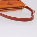 PRADA Shoulder Bag Nylon Orange Gold Auth 202922A-8