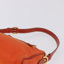 PRADA Shoulder Bag Nylon Orange Gold Auth 202922A-9