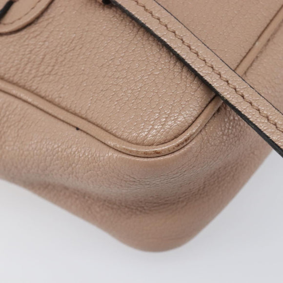 Miu Miu Shoulder Bag Leather Beige Gold Auth 202924A
