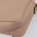Miu Miu Shoulder Bag Leather Beige Gold Auth 202924A-16