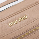 Miu Miu Shoulder Bag Leather Beige Gold Auth 202924A-18