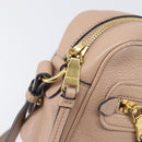 Miu Miu Shoulder Bag Leather Beige Gold Auth 202924A-19