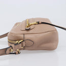 Miu Miu Shoulder Bag Leather Beige Gold Auth 202924A-4