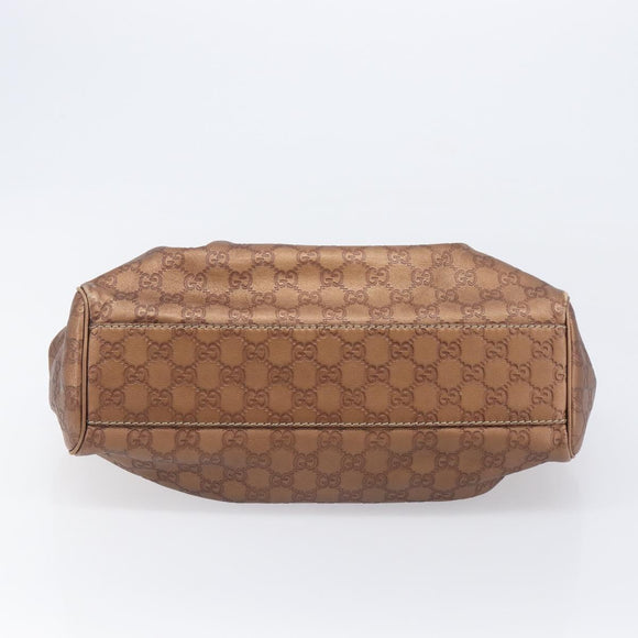 GUCCI GG Canvas Guccissima Tote Bag Leather Bronze Gold 211944 Auth 202927V