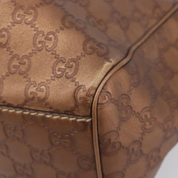 GUCCI GG Canvas Guccissima Tote Bag Leather Bronze Gold 211944 Auth 202927V