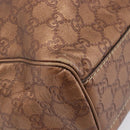 GUCCI GG Canvas Guccissima Tote Bag Leather Bronze Gold 211944 Auth 202927V-12