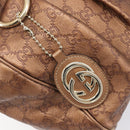 GUCCI GG Canvas Guccissima Tote Bag Leather Bronze Gold 211944 Auth 202927V-16