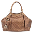 GUCCI GG Canvas Guccissima Tote Bag Leather Bronze Gold 211944 Auth 202927V-2