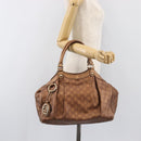 GUCCI GG Canvas Guccissima Tote Bag Leather Bronze Gold 211944 Auth 202927V-24