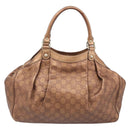 GUCCI GG Canvas Guccissima Tote Bag Leather Bronze Gold 211944 Auth 202927V-3