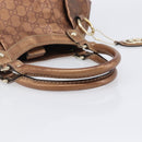 GUCCI GG Canvas Guccissima Tote Bag Leather Bronze Gold 211944 Auth 202927V-7