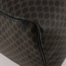 CELINE Macadam Canvas Boston Bag PVC Leather Black Gold Auth 202929V-16