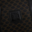 CELINE Macadam Canvas Boston Bag PVC Leather Black Gold Auth 202929V-17