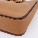 Miu Miu Hand Bag Leather 2way Brown Gold Auth 202932V-15