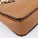 Miu Miu Hand Bag Leather 2way Brown Gold Auth 202932V-16