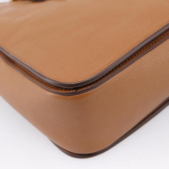 Miu Miu Hand Bag Leather 2way Brown Gold Auth 202932V