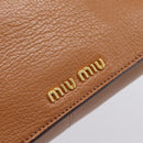 Miu Miu Hand Bag Leather 2way Brown Gold Auth 202932V-18