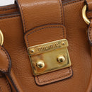 Miu Miu Hand Bag Leather 2way Brown Gold Auth 202932V-19