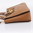 Miu Miu Hand Bag Leather 2way Brown Gold Auth 202932V-3