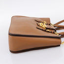 Miu Miu Hand Bag Leather 2way Brown Gold Auth 202932V-4
