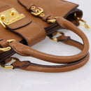 Miu Miu Hand Bag Leather 2way Brown Gold Auth 202932V-7