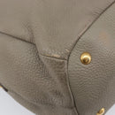 PRADA Hand Bag Vittero Dino Leather 2way Gray Gold Auth 202933V-17