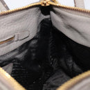 PRADA Hand Bag Vittero Dino Leather 2way Gray Gold Auth 202933V-23