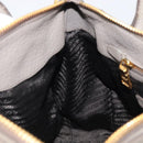 PRADA Hand Bag Vittero Dino Leather 2way Gray Gold Auth 202933V-24