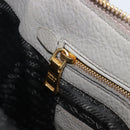 PRADA Hand Bag Vittero Dino Leather 2way Gray Gold Auth 202933V-25