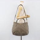 PRADA Hand Bag Vittero Dino Leather 2way Gray Gold Auth 202933V-28