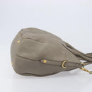 PRADA Hand Bag Vittero Dino Leather 2way Gray Gold Auth 202933V-3