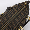 FENDI Zucca Canvas Hand Bag 2way Brown Gold Auth 202934-9
