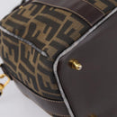 FENDI Zucca Canvas Hand Bag 2way Brown Gold Auth 202934-18