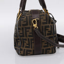 FENDI Zucca Canvas Hand Bag 2way Brown Gold Auth 202934-3