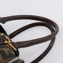 FENDI Zucca Canvas Hand Bag 2way Brown Gold Auth 202934-14
