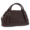 Miu Miu Hand Bag Leather Croco Embossed Brown Auth 202935V-1