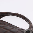 Miu Miu Hand Bag Leather Croco Embossed Brown Auth 202935V-8
