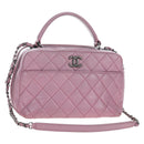 CHANEL Trendy CC Matelasse Chain Bag Lamb Skin 2way Pink CC Auth 202938SAM-1
