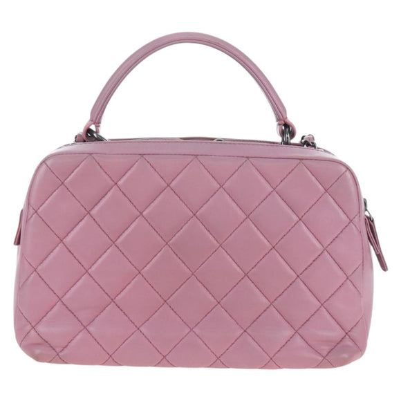 CHANEL Trendy CC Matelasse Chain Bag Lamb Skin 2way Pink CC Auth 202938SAM
