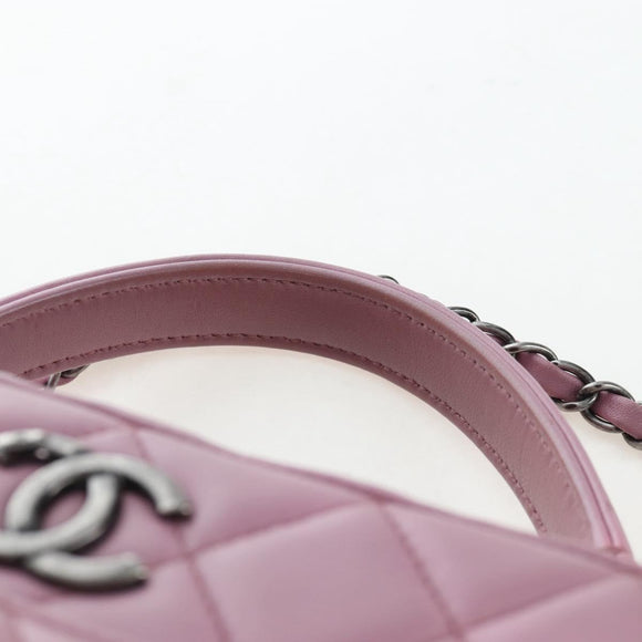 CHANEL Trendy CC Matelasse Chain Bag Lamb Skin 2way Pink CC Auth 202938SAM