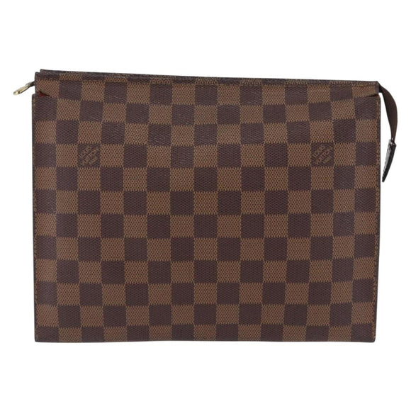LOUIS VUITTON Damier Ebene Poche Toilette 26 Pouch N47543 LV Auth 202941