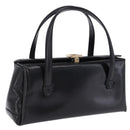 GUCCI Hand Bag Leather Outlet Black Gold 000 1448 0539 Auth 202950V-1