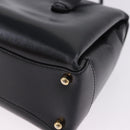 GUCCI Hand Bag Leather Outlet Black Gold 000 1448 0539 Auth 202950V-11