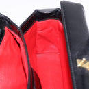 GUCCI Hand Bag Leather Outlet Black Gold 000 1448 0539 Auth 202950V-17