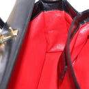 GUCCI Hand Bag Leather Outlet Black Gold 000 1448 0539 Auth 202950V-18