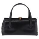 GUCCI Hand Bag Leather Outlet Black Gold 000 1448 0539 Auth 202950V-2