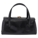 GUCCI Hand Bag Leather Outlet Black Gold 000 1448 0539 Auth 202950V-3