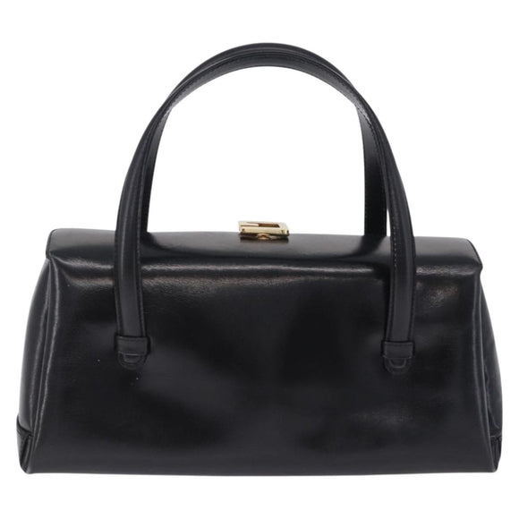 GUCCI Hand Bag Leather Outlet Black Gold 000 1448 0539 Auth 202950V