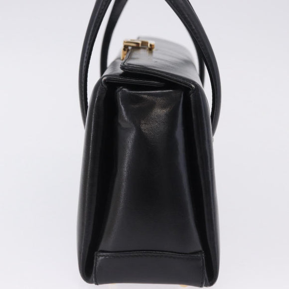GUCCI Hand Bag Leather Outlet Black Gold 000 1448 0539 Auth 202950V