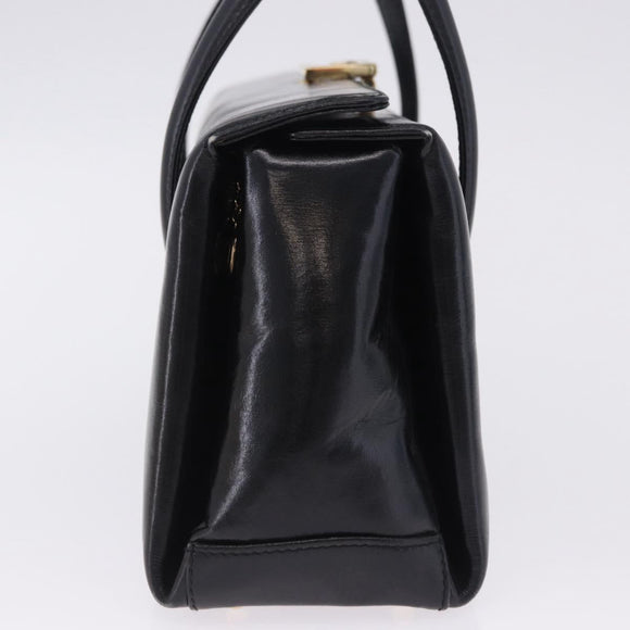 GUCCI Hand Bag Leather Outlet Black Gold 000 1448 0539 Auth 202950V